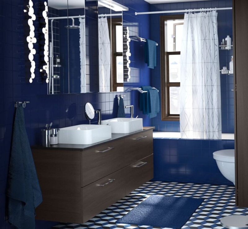 Mavi renk banyo tasarımı