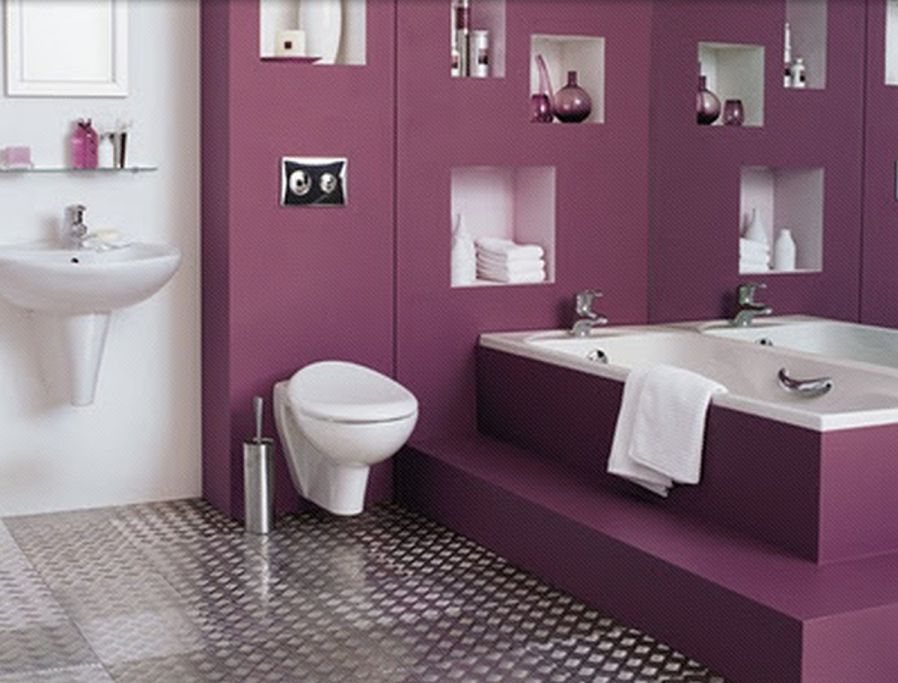 mor banyo duvar renki