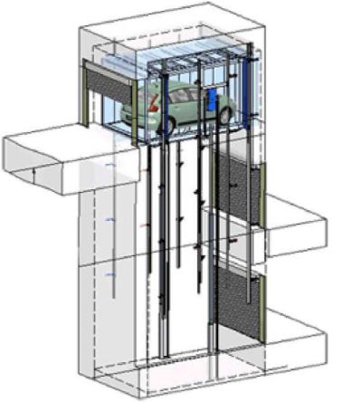 Araç asansörü şematik gösterimi
