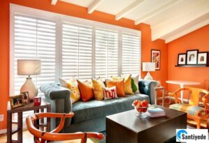 yanık portakal rengi ile zengin evler