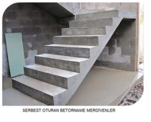 Serbest oturan betonarme merdiven